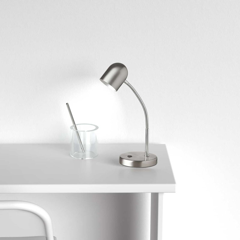 Lampe de bureau 14 po Andrea, Chrome satiné