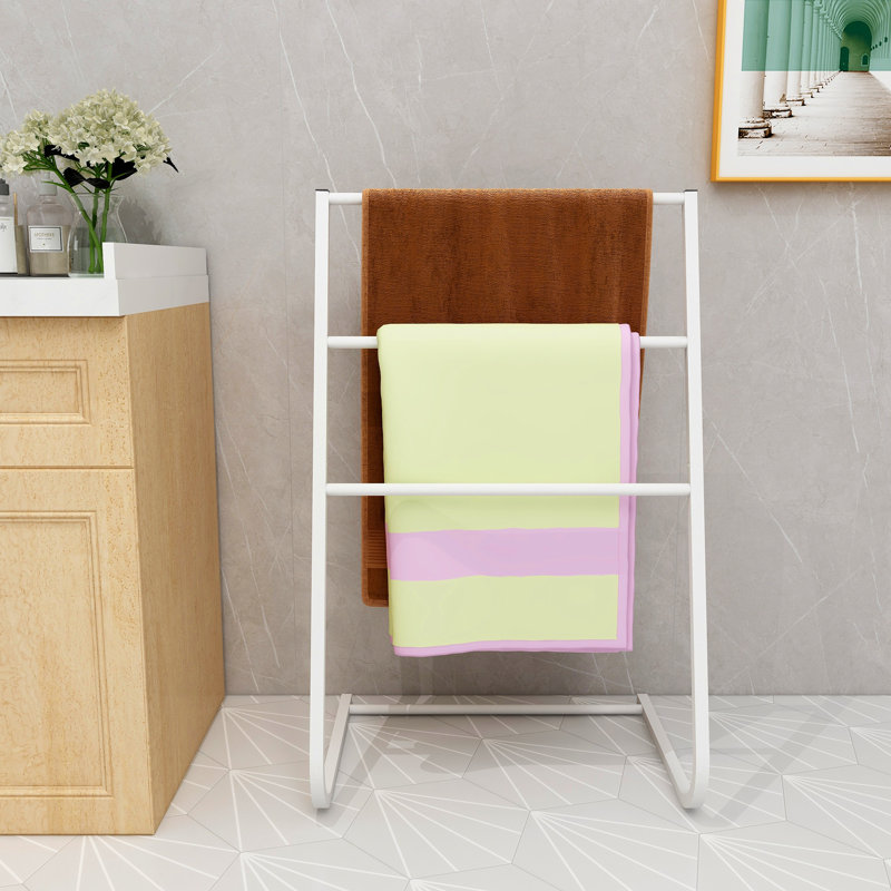 Porte-serviettes sur pied, Blanc
