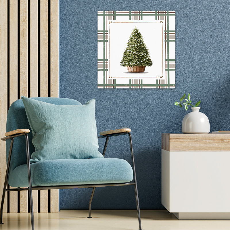 Arbre de Noël en pot, maison de campagne moderne, décor de vacances simple, maison de campagne moderne, H 18 po x l 18 po