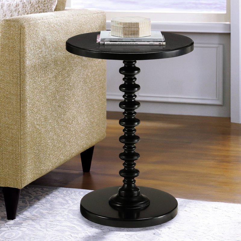 Table ronde noire pour le bureau et la maison fonctionnelle