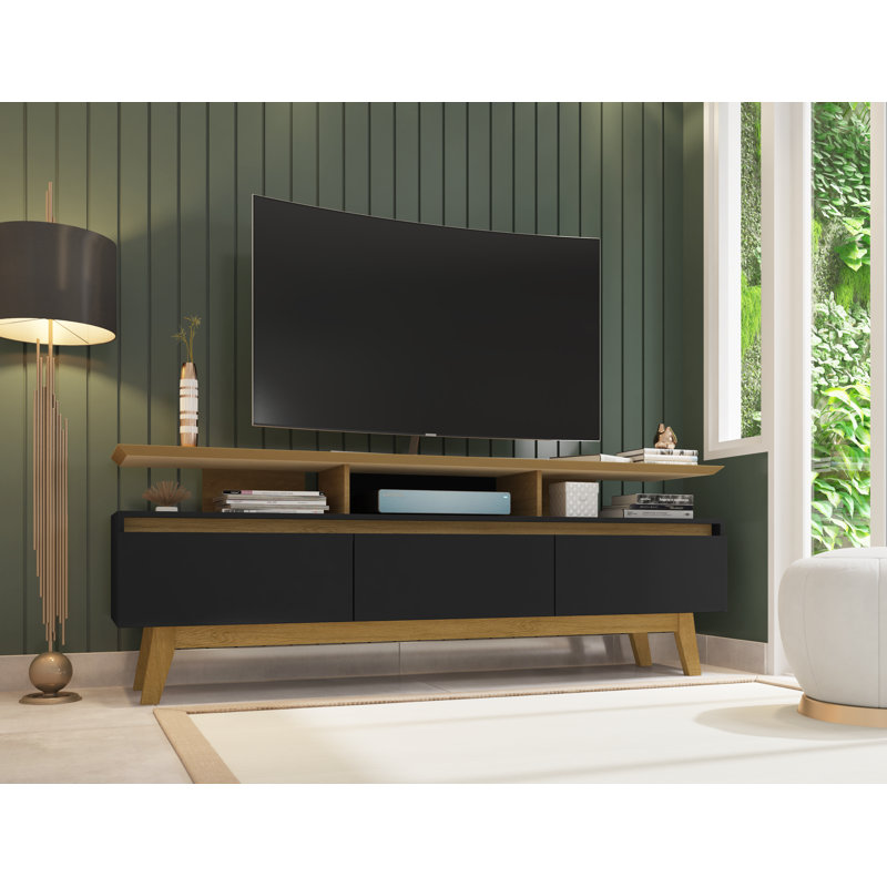 Mapleton TV Stand for TVs up to 78", Black/Cinnamon