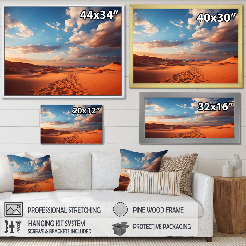 Bairdford, désert du Sahara, plusieurs pays II, H 30 po x l 40 po x P 1,5 po, Cadre simple noir