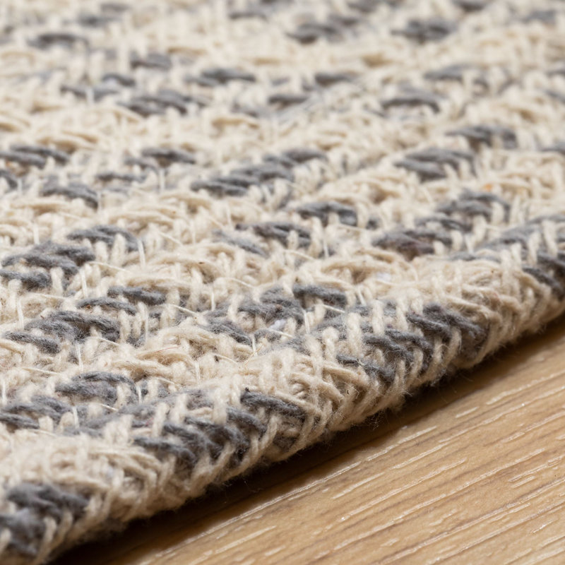 Dahlin Round Cotton Braided Area Rug, Gray/Cream, Round 120cm