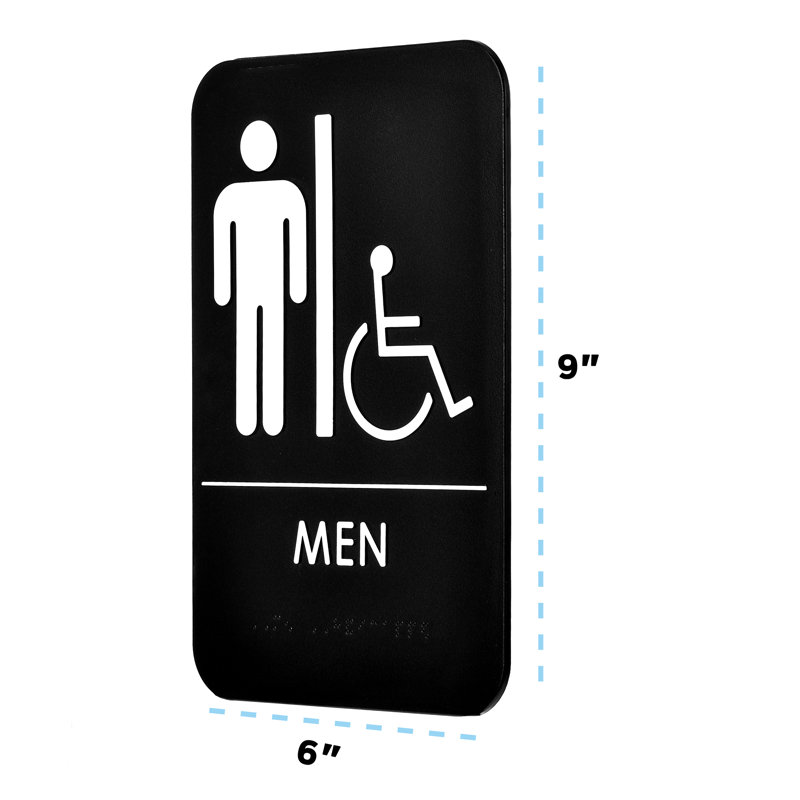 Enseigne à toilettes pour hommes et handicap braille