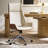 Oswina Leaf Mid-Century Modern Leather Bentwood High Back Swivel Executive Chair with Tilting-2068400128