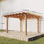 Outsunny 3.6 x 3.6m Graden Pergola Kit Wooden Pergola Gazebo Dark Brown