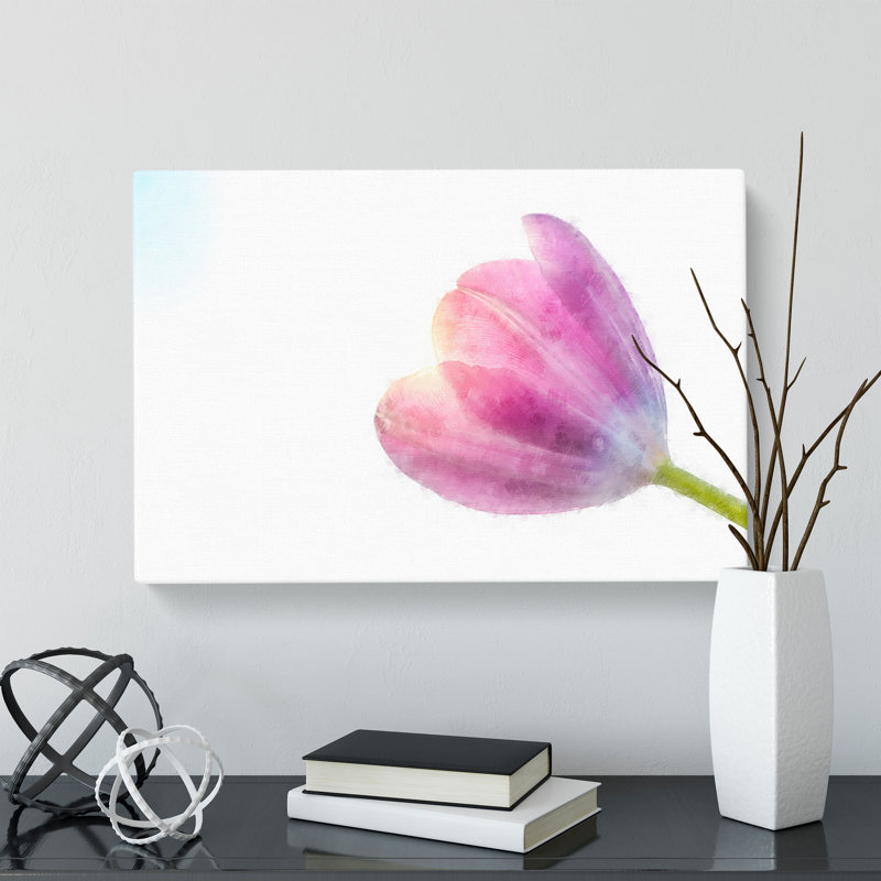Pink Tulip Reaching For The Sun - Wrapped Canvas, 35cm H x 50cm W x 3cm D