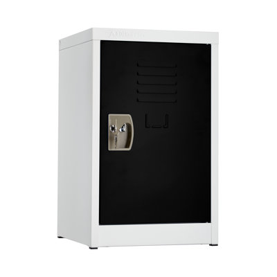 Casier pour enfants à 1 porte verrouillable à clé unique en acier H 24 po x l 15 po - Rangement pour les écoles, la salle de sport, la maison - Comprend une tablette, des crochets, une ventilation et un porte-carte - Assemblage facile