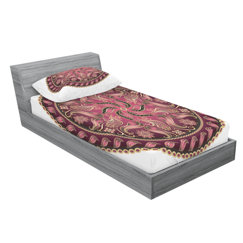 Microfiber Floral Sheet Set, Twin XL Sheet Set with Fitted Sheet
