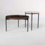 Table basse moderne avec plateau en bois de rose et structure en métal