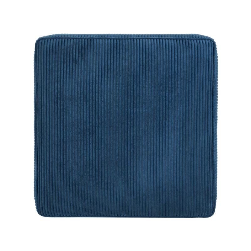 Upholstered Square Ottoman, Navy Blue