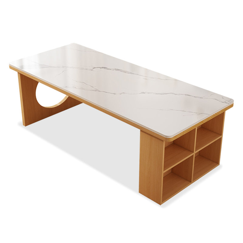 Bureau de table rectangulaire en pierre frittée, H 29,53 po x l 62,99 po x P 27,56 po