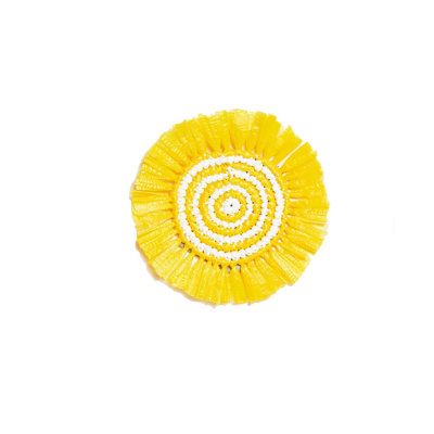 Woven Fringe Coasters - Yellow & White