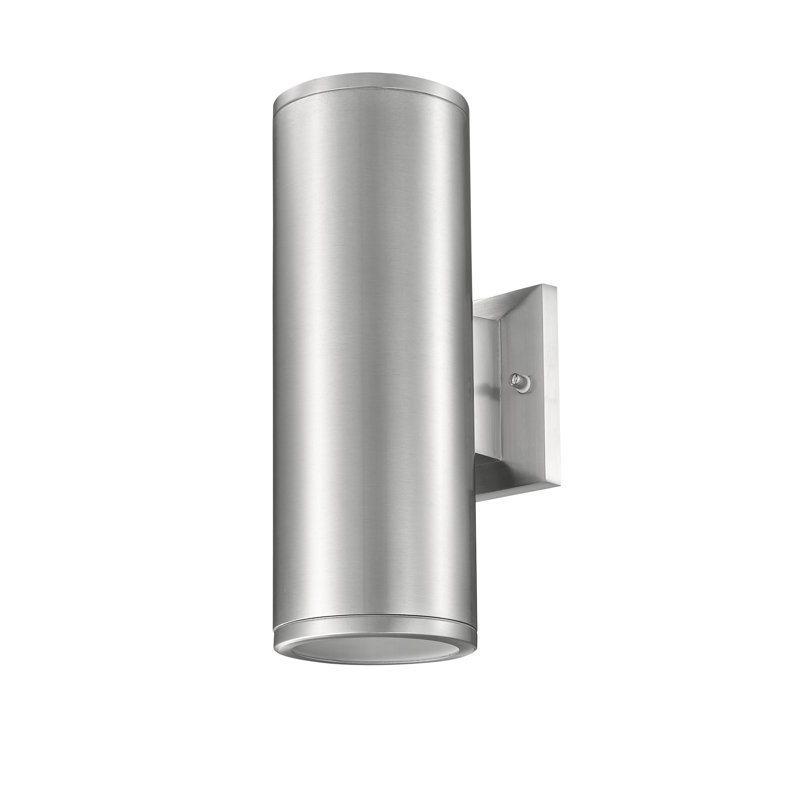 Jhai 1 Light Aluminum Outdoor Wall Light, Silver, 12.75" H x 4.75" W x 5.87" D