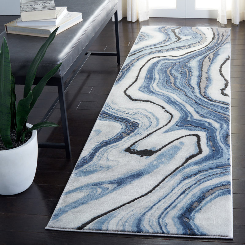 Tapis abstrait Mies Craft Performance, Tapis de couloir 2 pi 3 po x 6 pi
