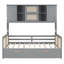 Lit de jour en bois double avec 2 tiroirs, armoire et tablette tout-en-un, gris