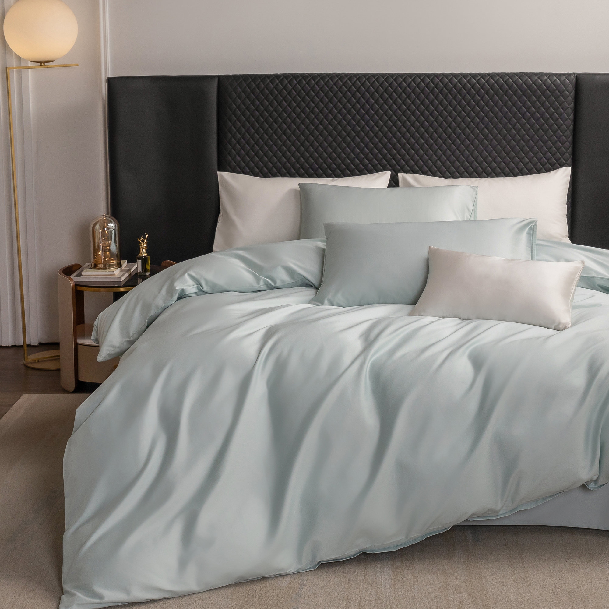 MOOMEE 100 Cotton Sateen Duvet Cover Set 600 Thread Count Extra Long