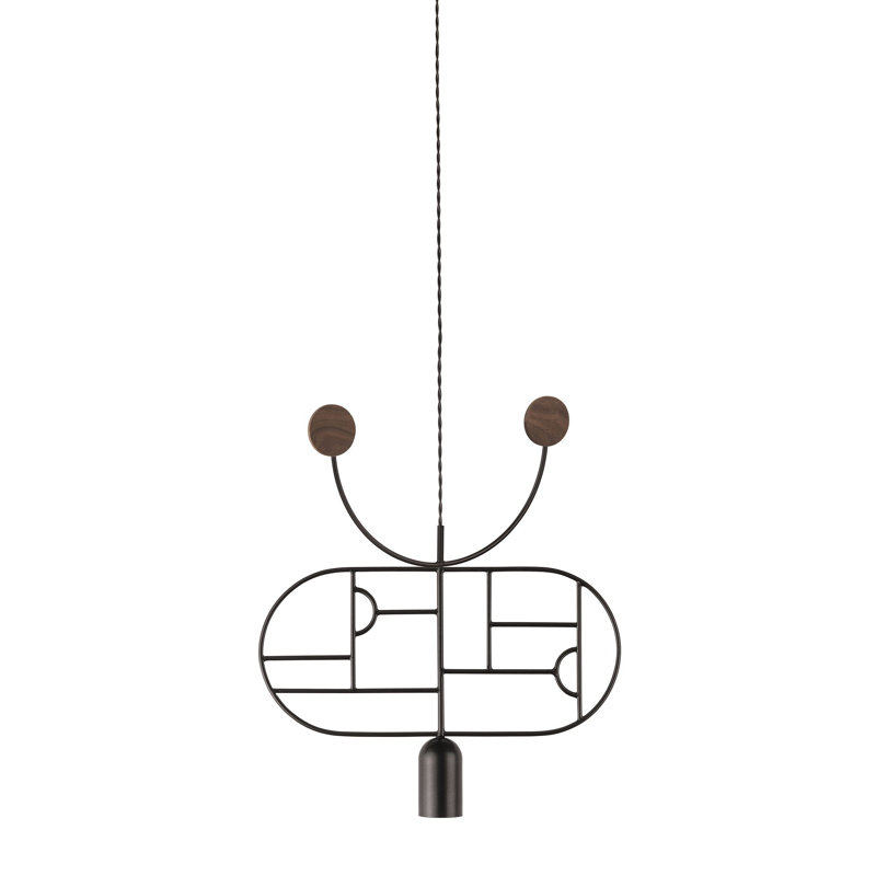Wooden Dots 1 - Light Pendant, Walnut, Black