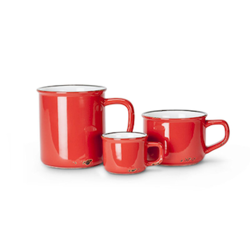 Tasse à cappuccino émaillée Naniouni, Rouge
