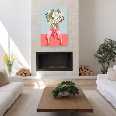 Art mural fleuri au printemps contemporain