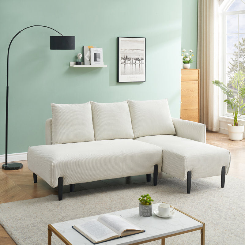 Divan-lit, Velours côtelé beige