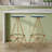 Spiroa 30" Modern Green & Gold Metal Backless Bar Stool, Armless Iron Geometric Frame with Integrated Footrest for Home Bar & Kitchen Island-1062454572