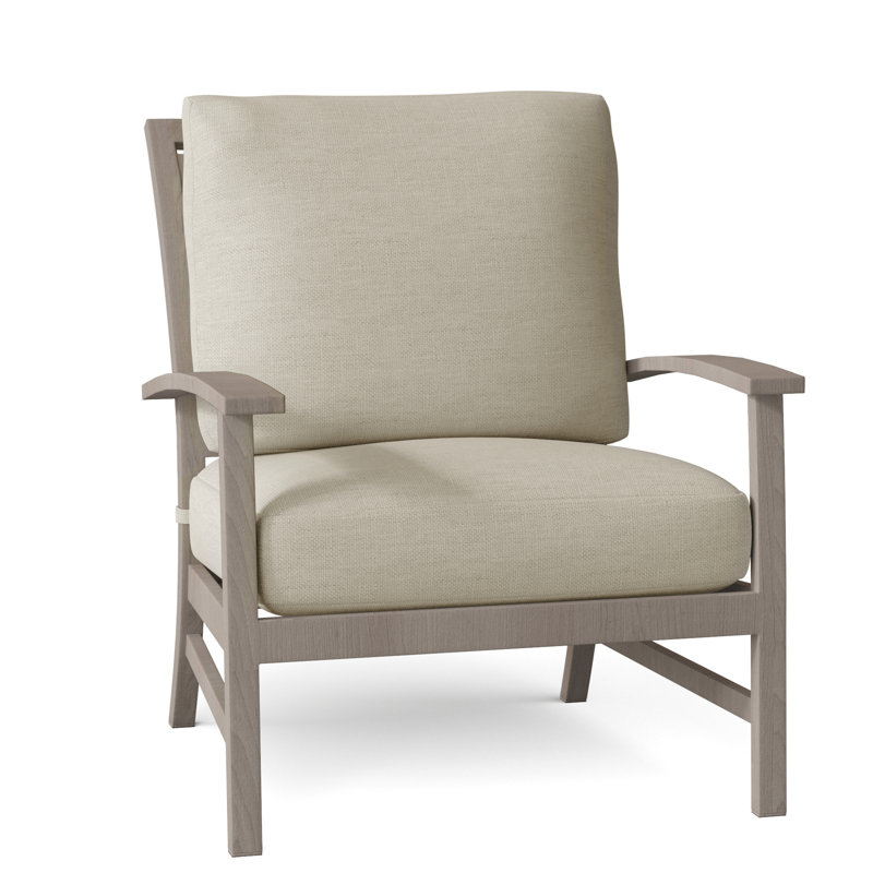 Charleston Patio Lounge Chair with Cushions, Oyster, Linen Dove, Welt