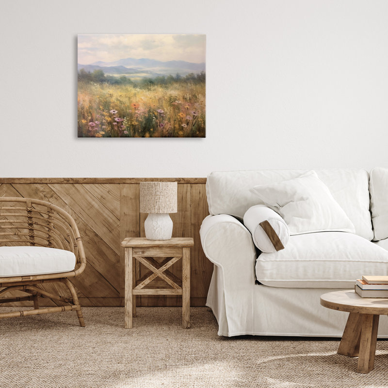 Fleurs de prairie et toile de montagnes, conception par LSR Creative Studio, H 16 po x l 20 po