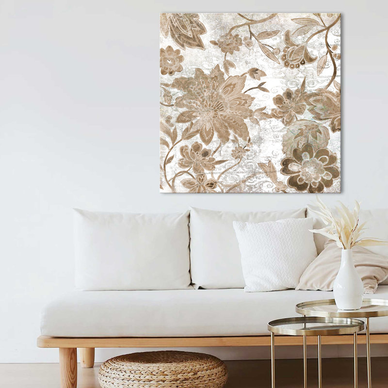 "Neutral Jacobean I" par Carol Robinson, reproduction sur toile, H 24 po x l 24 po x P 1,5 po