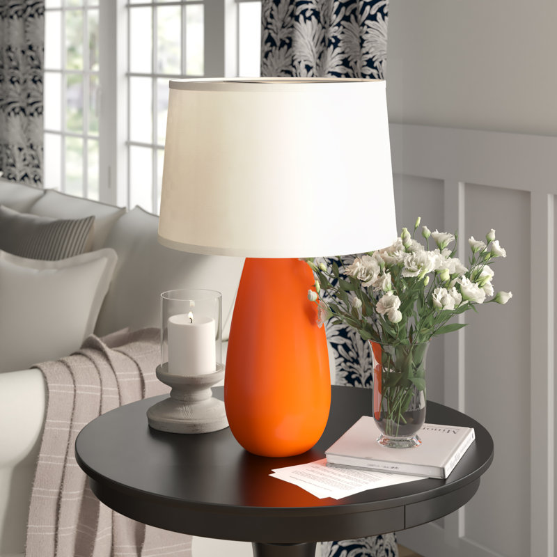 Fansler Ceramic Table Lamp, Gloss Paprika