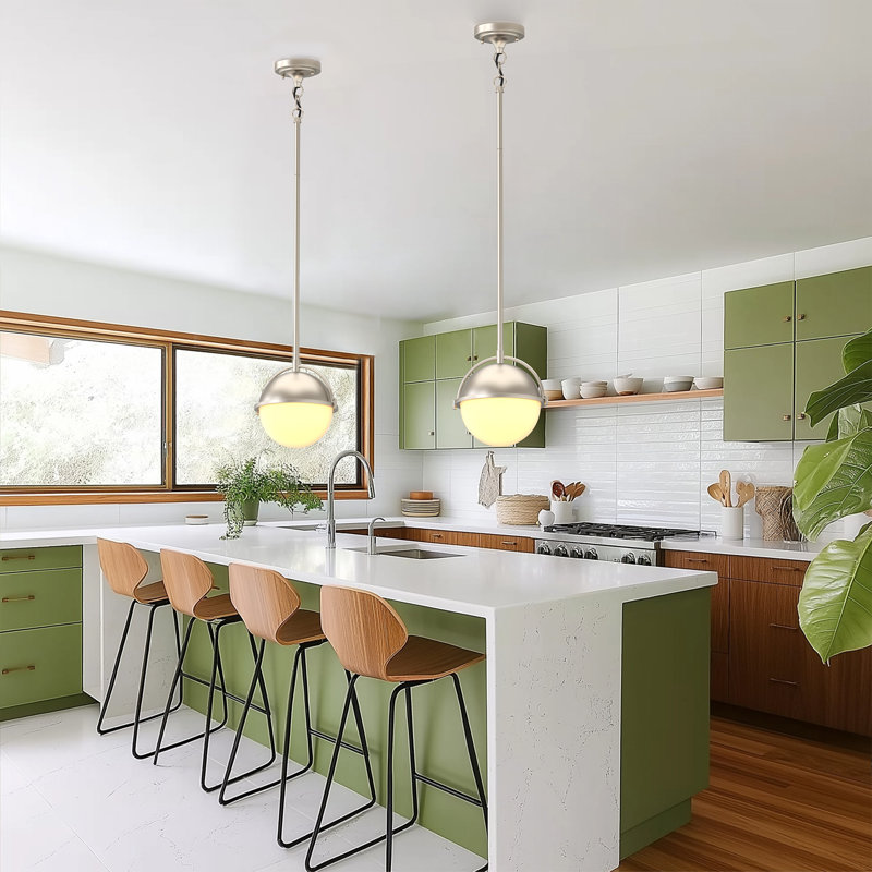 1-Light Single Globe Dimmable Pendant Light