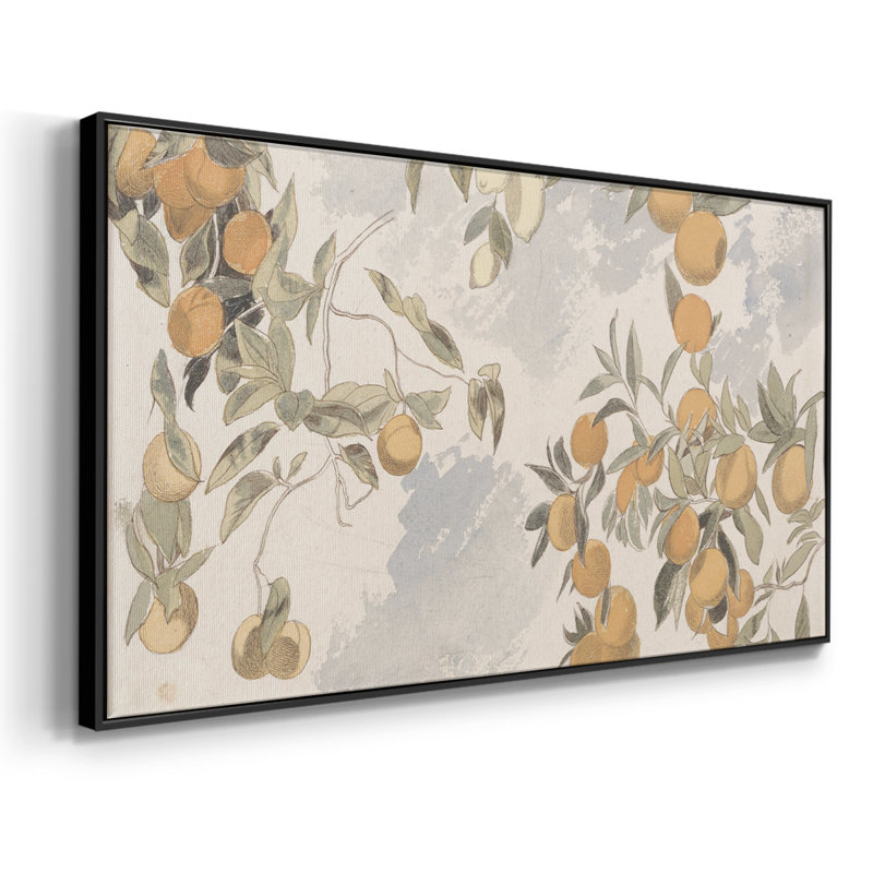 Botanical Series-CDXLIV- Toile tendue avec châssis tendue, prête à être accrochée, H 17 po x l 33 po, Noir