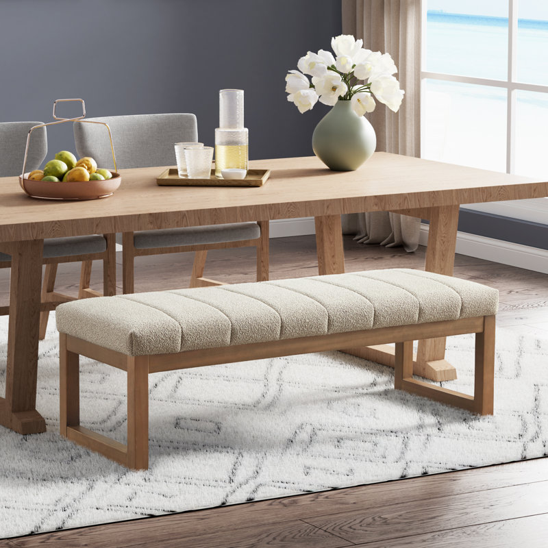 Banc rembourré de 53 po de largeur, Brun