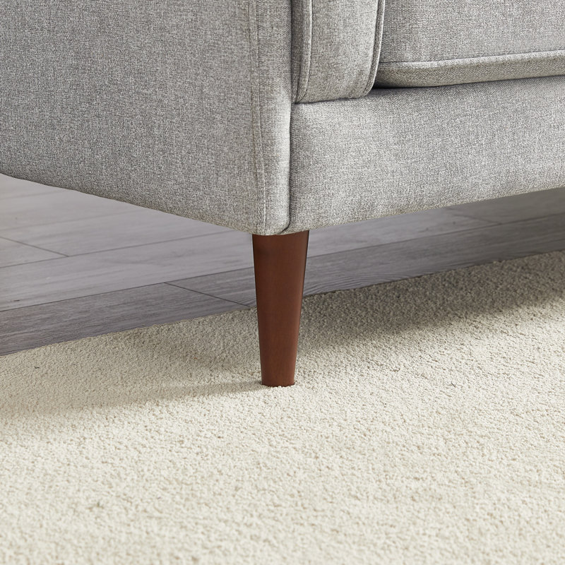 Upholstered L-Shaped Sectional Symmetrical, Gray Linen