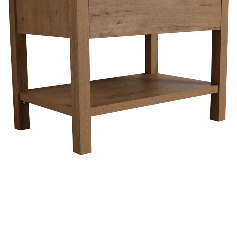 Armoire de salle de bain 30 po - 2 tiroirs, autoportante, lavabo en céramique, contreplaqué, design moderne, instructions d'installation simple, tiroir de meuble-lavabo 30 po, armoire noire, méthode d'assemblage rapide