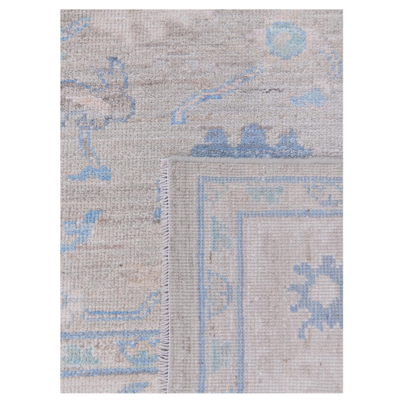 Pacific Ushak Wool Weft 8x10 Beige / Ivory Transitional Hand Knotted Rug