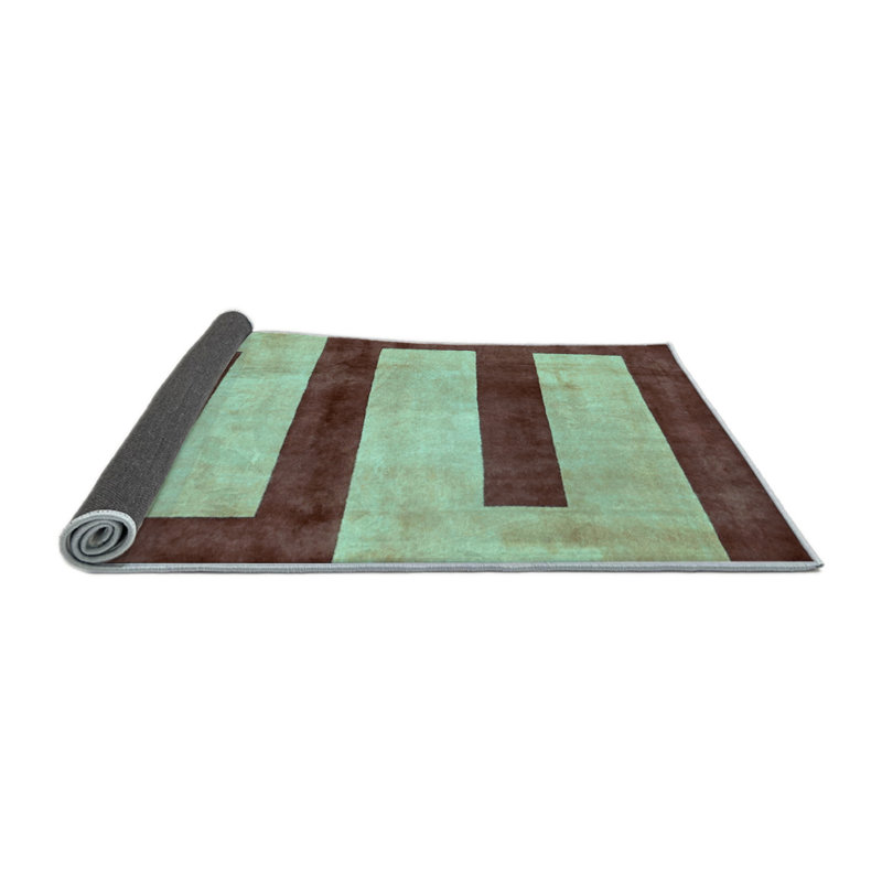 Tapis géométrique en laine et polyester tissé à la machine Jaleisa, Carré 4 pi