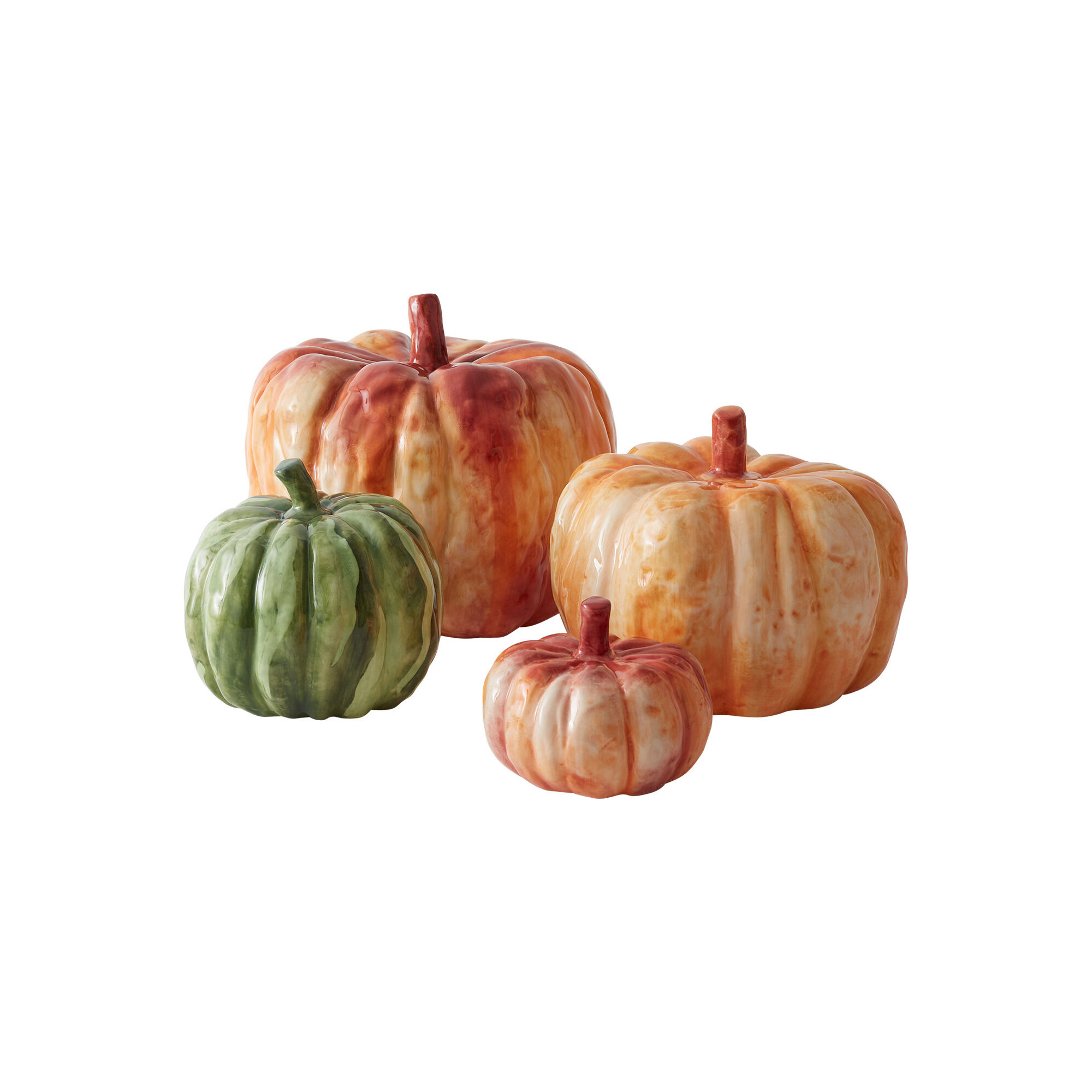 Pumpkins, Orange, 10" H x 11.5" W x 11.5" D