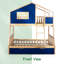 Lit superposé simple au-dessus d'un lit double en bois avec lit gigogne Treehouse-121422321