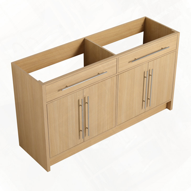 Meuble-lavabo autoportant avec portes à fermeture douce sans lavabo