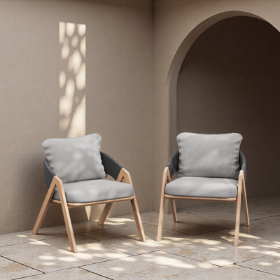 Patio Chair With Cushions (Set Of 2)