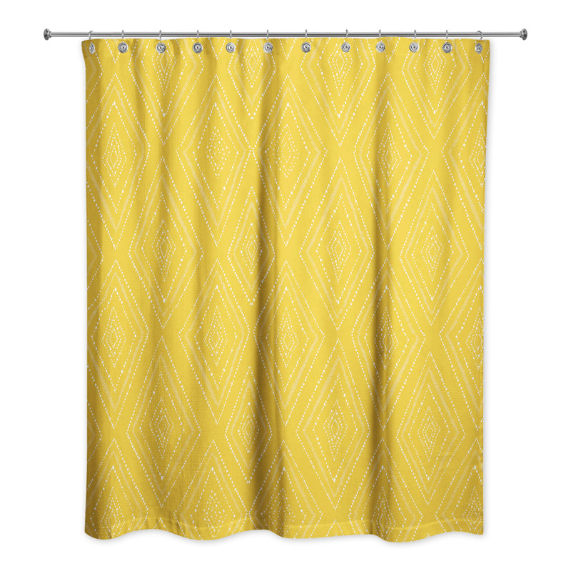 Rideau de douche géométrique simple, Jaune