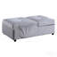 Banquette de rangement moderne avec plateau relevable et lit gigogne, 1 pièce, revêtement en velours gris capitonné, meuble en bois massif, chaise convertible-159656411-159656413