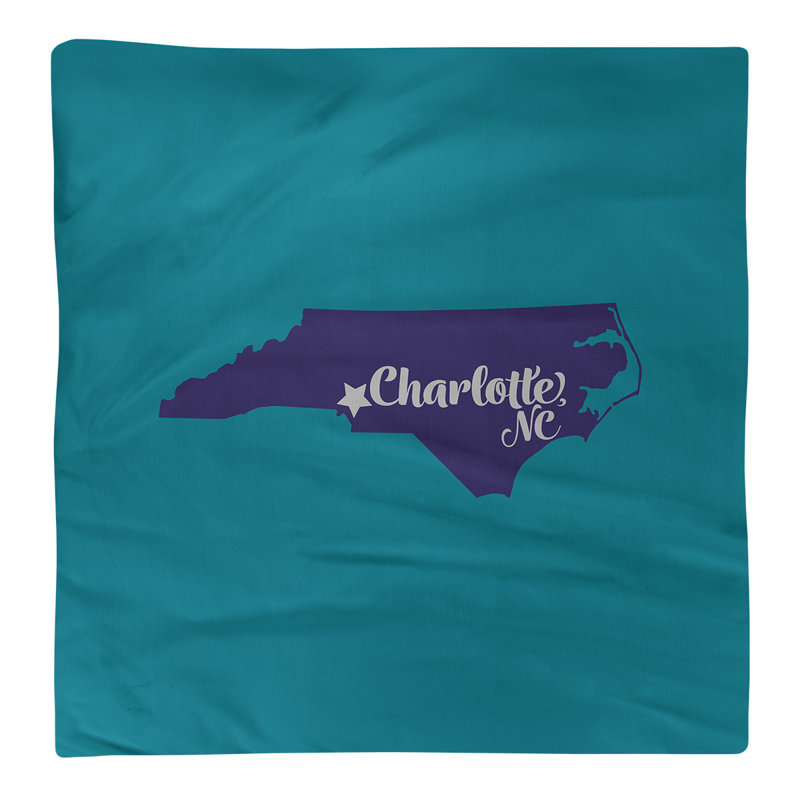 Polyester, Cotton Cities & Maps Square Napkin, Polyester, 22" W x 22" D, Dark Green/Navy