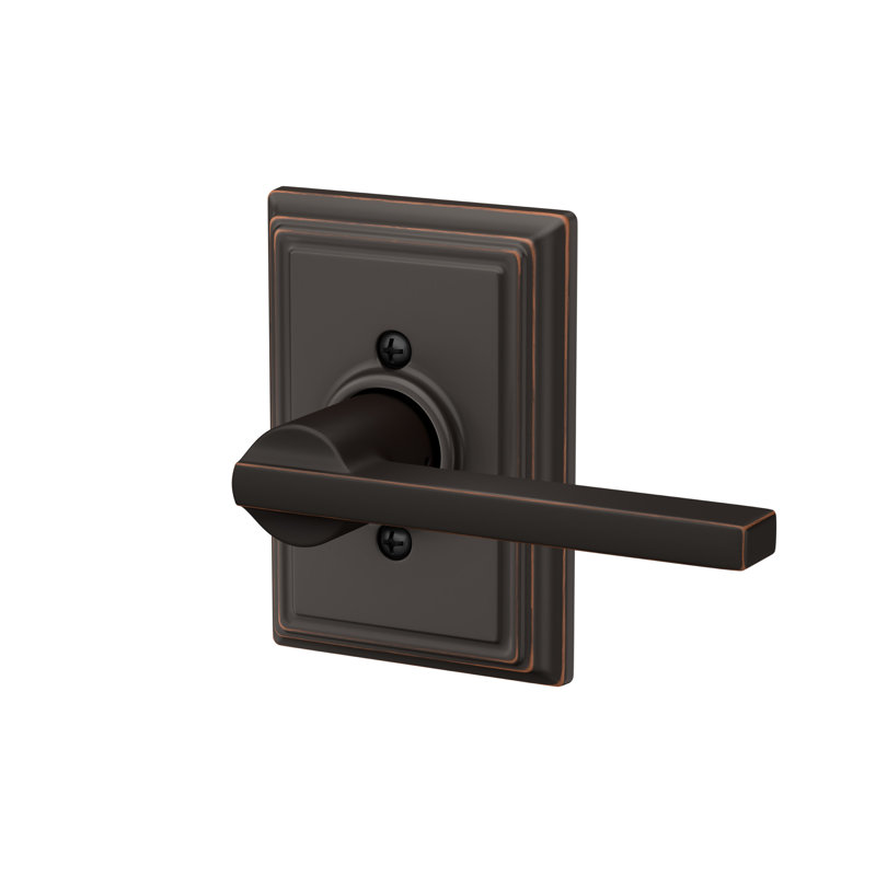 Latitude Lever with Addison Trim Non-Turning Lock, Aged Bronze