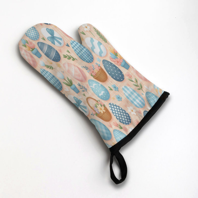 Gingham Delight Oven Mitt Cotton Twill