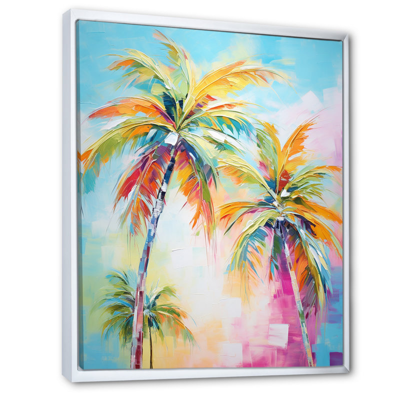 Kuerten Popart Palm Trees III - Palmiers et palmiers, reproduction d'art encadrée, H 32 po x l 24 po, Blanc