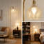 Lampe sur pied arquée moderne avec télécommande, lampe sur pied à intensité variable avec 3 températures de couleur, abat-jour en verre transparent pour le salon, la chambre à coucher, le bureau et le bureau
