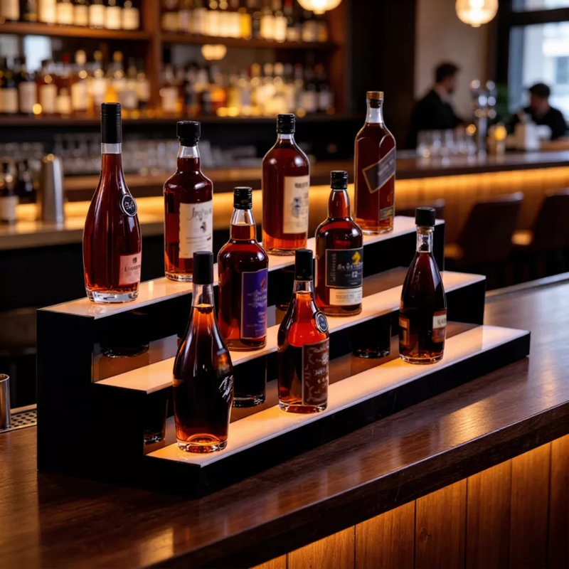Tablette de bar à vin avec éclairage à DEL et contrôle des applications
