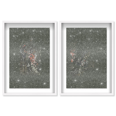 Dancing Petals Set Shadowbox Abstract Print by Oliver Gal, Black Frame, 10 x 15